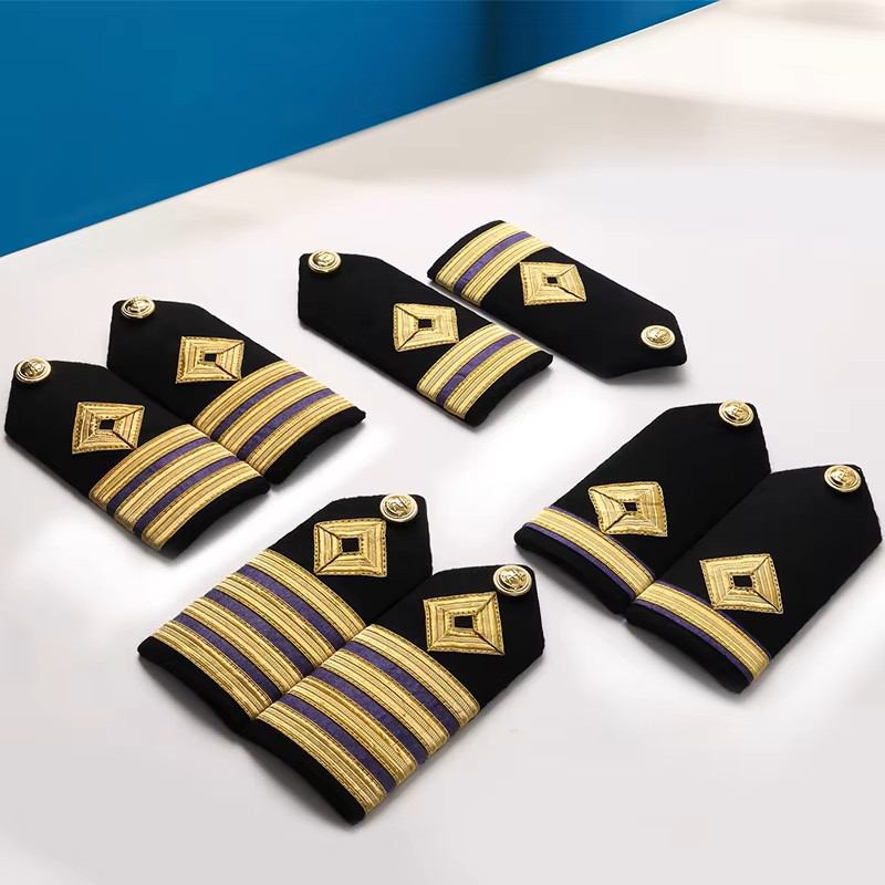 Merchant navy officer epaulettes showing rank stripes
